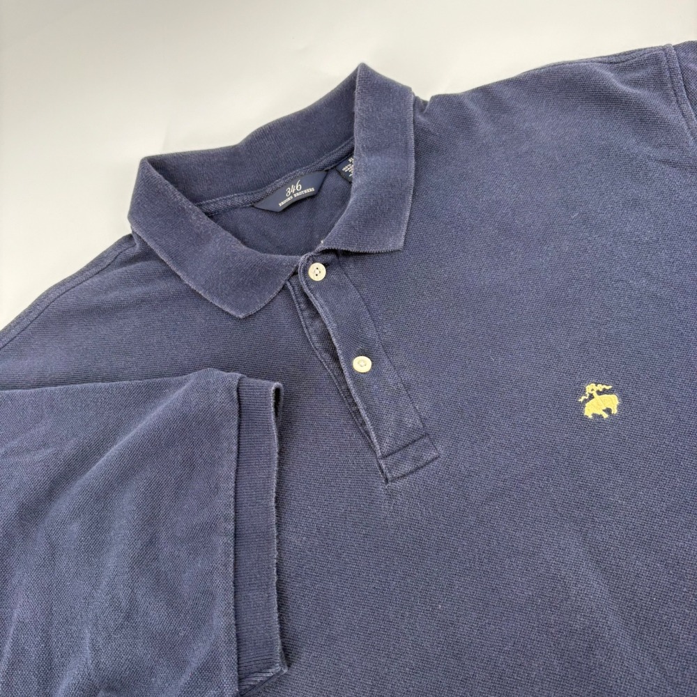 Brooks Brothers 346 Polo Shirt XL Navy‎ Blue Short Sleeve Cotton Pique Logo